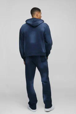 Best boohooMAN Relaxed Official Washed Distressed Pocket Jogger navy