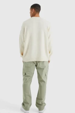 Flash Sale boohooMAN Relaxed Overdye Cargo Trouser olive