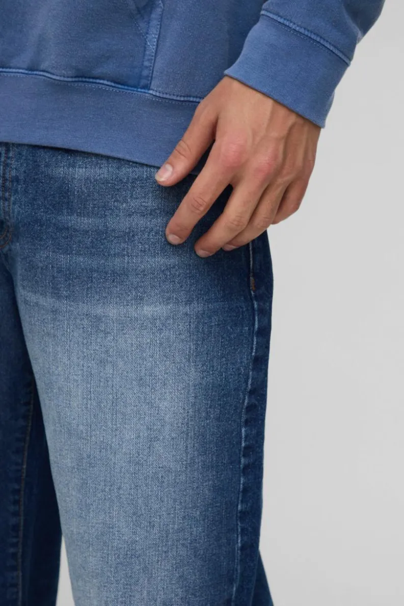 Sale boohooMAN Relaxed Rigid Blue Washed Jeans indigo