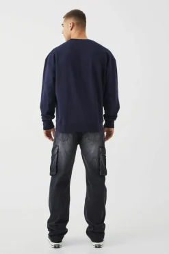 Flash Sale boohooMAN Relaxed Rigid Cargo Jeans washed black