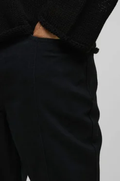 Clearance boohooMAN Relaxed Rigid Flared Bootcut Popper Gusset Denim Jeans true black