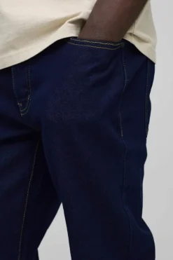 Cheap boohooMAN Relaxed Rigid Flare Jean indigo