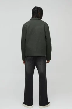 Flash Sale boohooMAN Relaxed Rigid Flare Jean charcoal