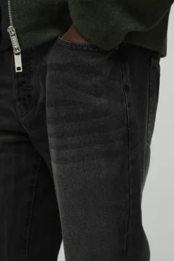 Flash Sale boohooMAN Relaxed Rigid Flare Jean charcoal