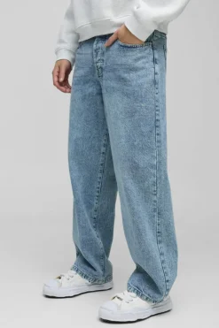 Cheap boohooMAN Relaxed Rigid Jean light blue