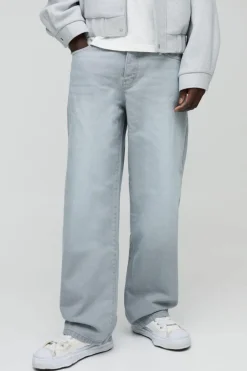 New boohooMAN Relaxed Rigid Jean ice grey
