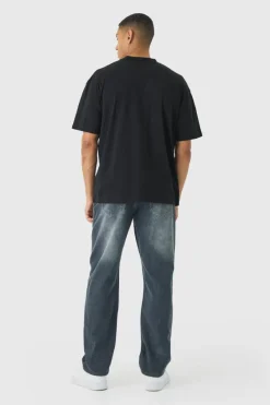 Cheap boohooMAN Relaxed Rigid Jean In mid grey