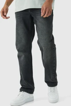 Clearance boohooMAN Relaxed Rigid Jean In washed black
