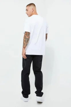 Store boohooMAN Relaxed Rigid Jeans charcoal