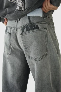 Clearance boohooMAN Relaxed Rigid Skeleton Hand Washed Jeans washed black