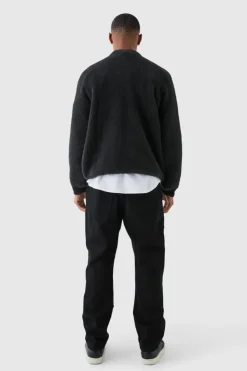 Outlet boohooMAN Relaxed Rigid Top Stitch Detail Carpenter Jean In Black true black