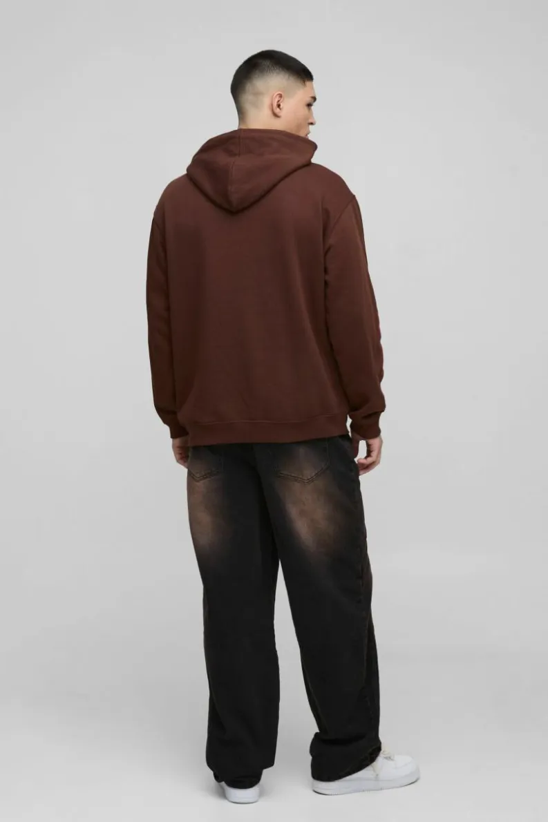 Hot boohooMAN Relaxed Rigid Vintage Look Panelled Denim Jeans brown