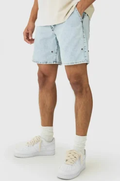 New boohooMAN Relaxed Rigid Western Detachable Leg Jeans light blue