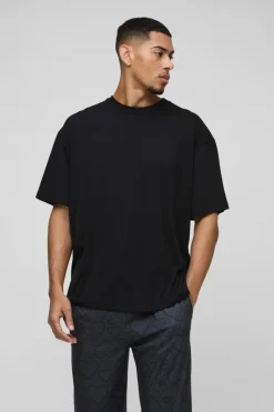 Outlet boohooMAN Relaxed Tonal Heart Lounge Set black