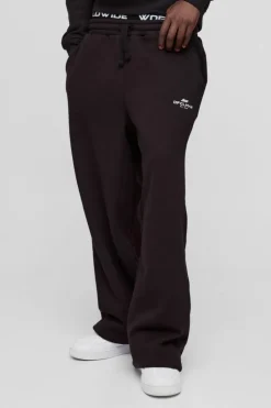 Online boohooMAN Relaxed Wide Leg Double Waistband Distressed Joggers black