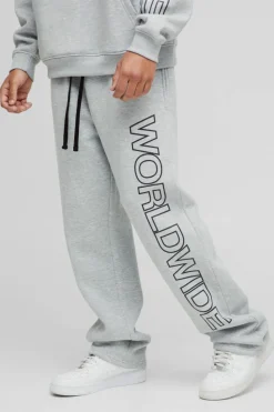 Cheap boohooMAN Relaxed Worldwide Joggers grey marl