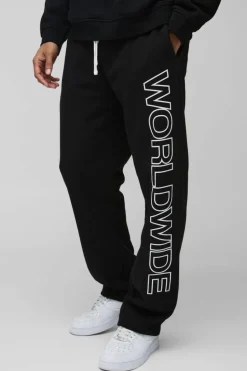 Best Sale boohooMAN Relaxed Worldwide Joggers black