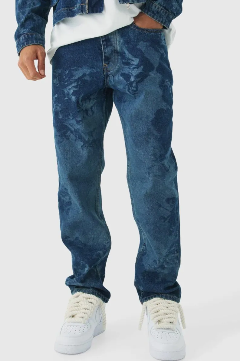 Sale boohoo Renaissance Laser Print Denim Set vintage blue