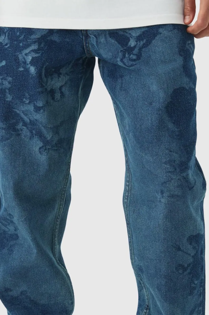Sale boohoo Renaissance Laser Print Denim Set vintage blue