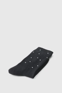 Outlet boohooMAN Rhinestone Socks black