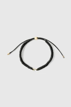 Cheap boohooMAN Rope Bracelet With Gold black