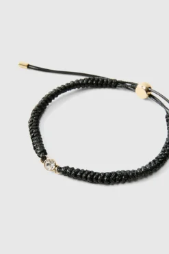 Cheap boohooMAN Rope Bracelet With Gold black