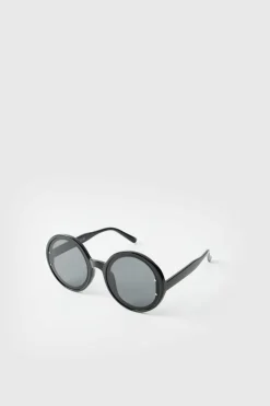Cheap boohooMAN Round Plastic Sunglasses black