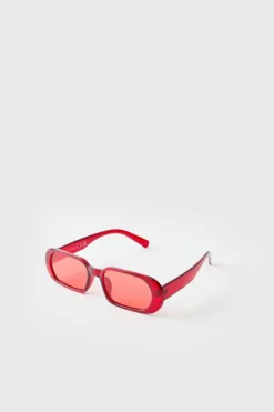 Best Sale boohooMAN Round Plastic Sunglasses red