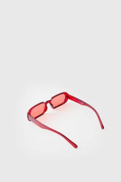 Best Sale boohooMAN Round Plastic Sunglasses red