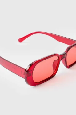 Best Sale boohooMAN Round Plastic Sunglasses red