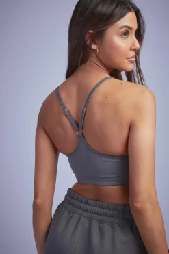 Clearance boohoo SEAMLESS CONTOUR RIBBED ACTIVE SET charcoal