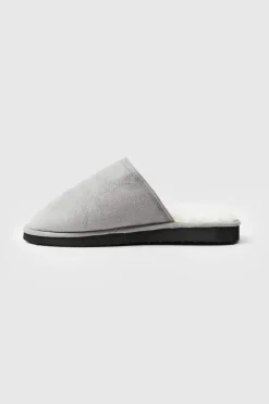 Fashion boohooMAN Sherpa Lined Slipper grey marl