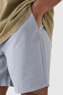 Cheap boohooMAN Shorter Length Relaxed Fit Elasticated Waist Chino Shorts in grey