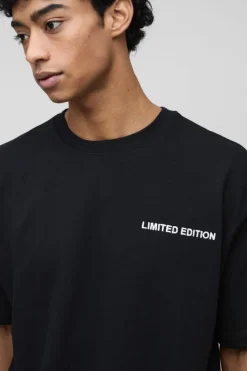 Hot boohooMAN Short Sleeve Oversized Boxy Limited Edition T-Shirt black