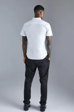 New boohooMAN Short Sleeve Slim Shirt white