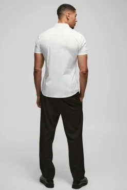 Online boohooMAN Short Sleeve Stretch Fit Shirt white