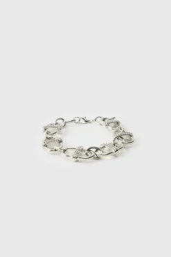 Best boohooMAN Bracelet with Iced Links silver