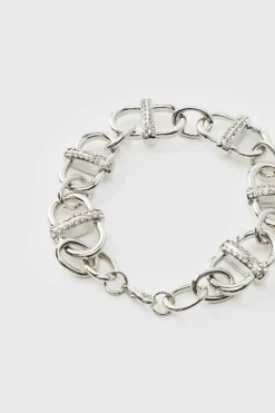 Best boohooMAN Bracelet with Iced Links silver
