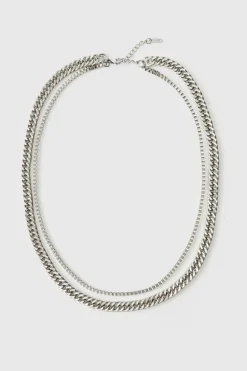 Clearance boohooMAN Layered Chain Necklace silver