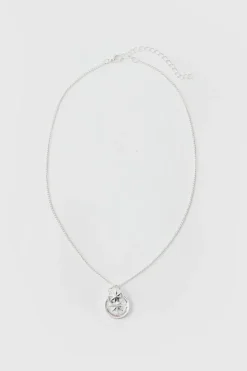 Shop boohooMAN Necklace With Compass Pendant silver