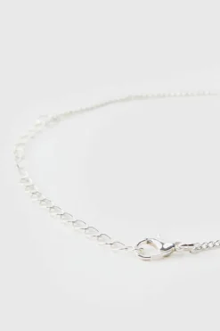 Shop boohooMAN Necklace With Compass Pendant silver
