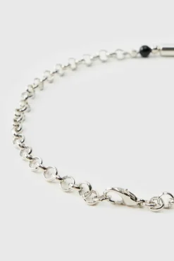Fashion boohooMAN Silver Pearl Necklace with Hardware white