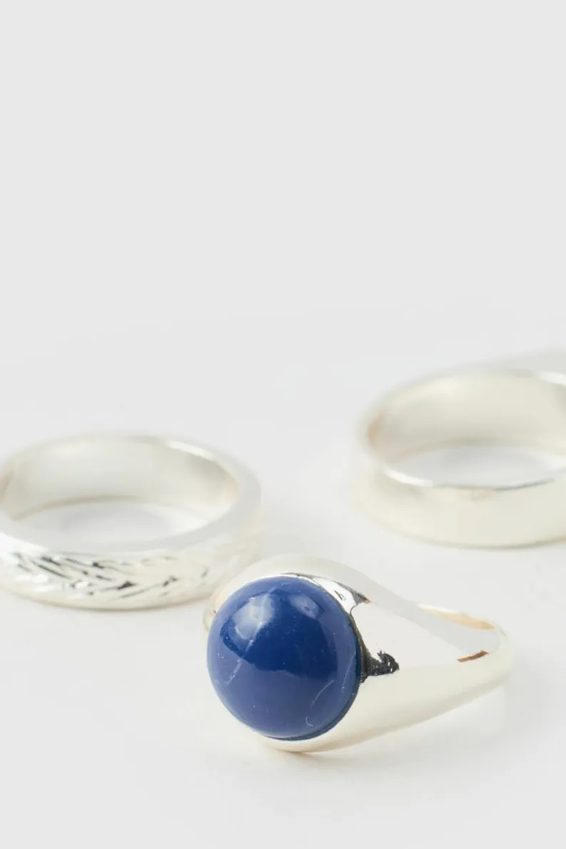 Sale boohooMAN Rings 3 Pack silver