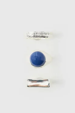 Sale boohooMAN Rings 3 Pack silver