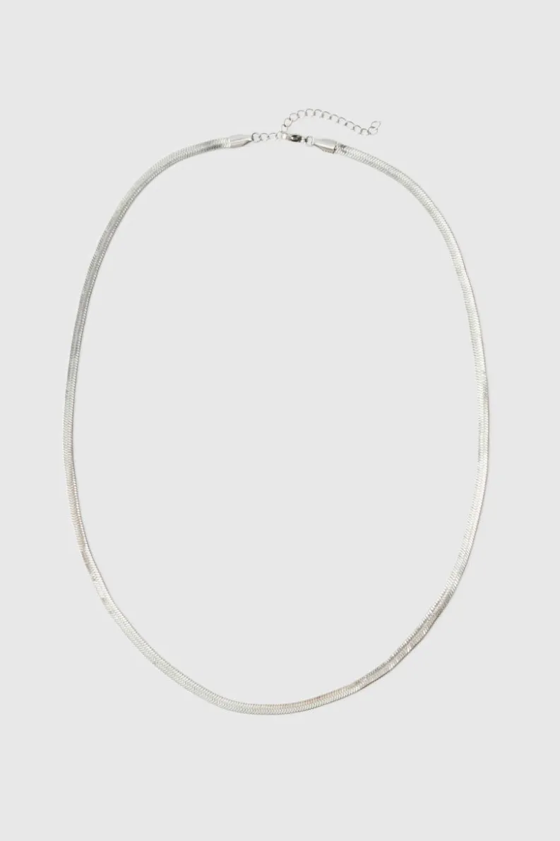 Hot boohooMAN Zip Necklace silver