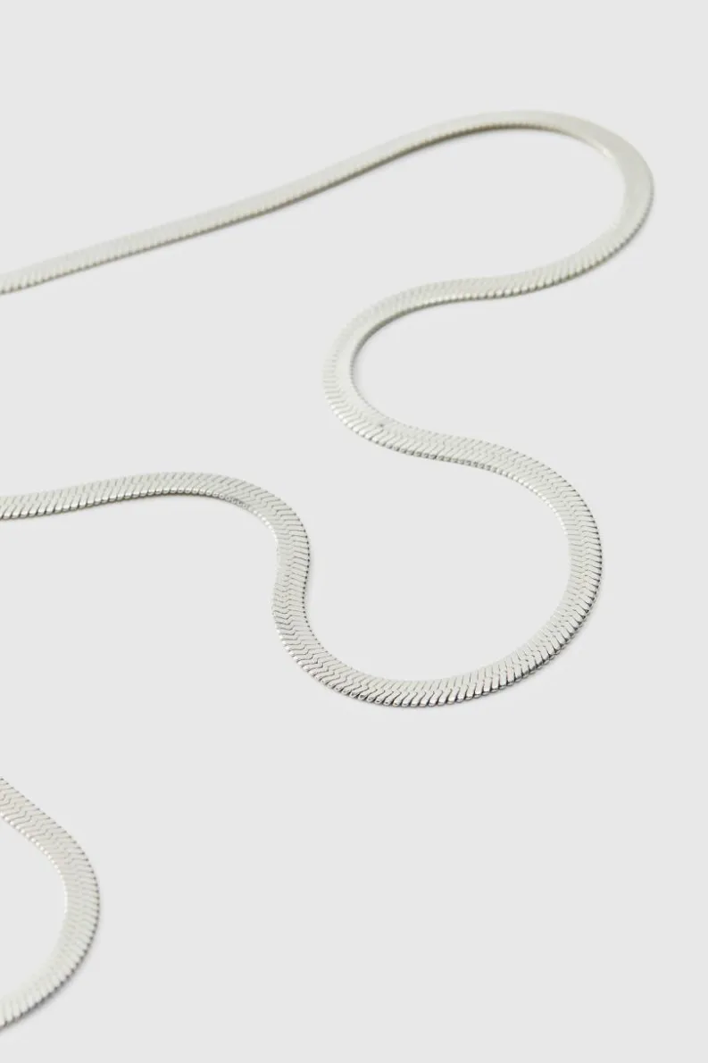 Hot boohooMAN Zip Necklace silver