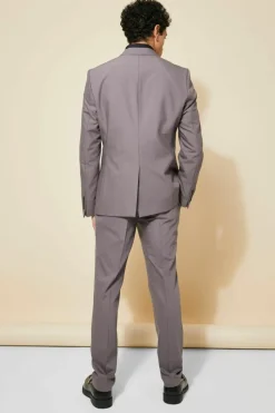 New boohooMAN Single Breasted Patch Pocket Slim Suit Jacket taupe