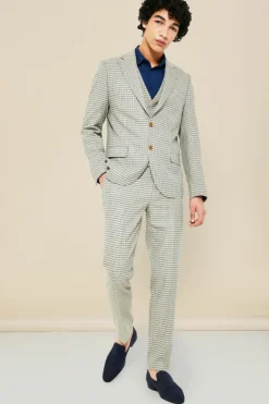 Sale boohooMAN Single Breasted Slim Dogtooth Suit Jacket multi