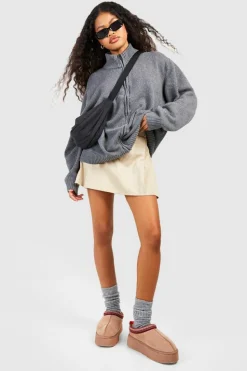 Discount boohoo Single Grey Knitted Thick Ribbed Sock charcoal