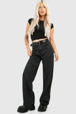 Fashion boohoo Skater Jeans washed black
